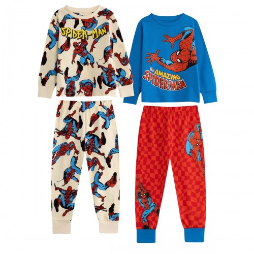 Front - The Amazing Spider-Man Boys Long-Sleeved Long Pyjama Set (Pack of 2)