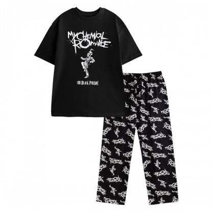 Front - My Chemical Romance Mens Logo Short-Sleeved Long Pyjama Set