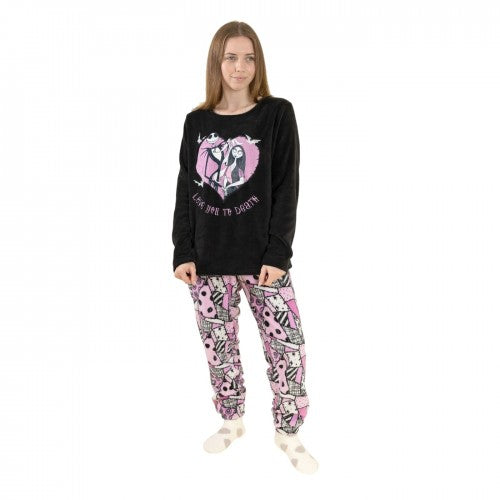 Front - The Nightmare Before Christmas Womens/Ladies Logo Long-Sleeved Long Pyjama Set