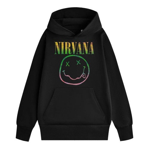Front - Nirvana Unisex Adult Rainbow Logo Hoodie