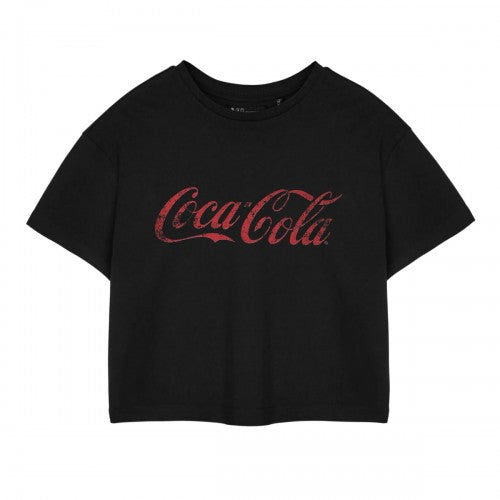 Front - Coca-Cola Womens/Ladies Short-Sleeved Crop T-Shirt