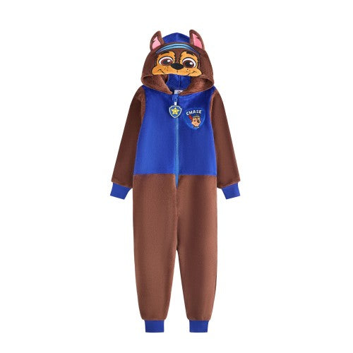 Front - Paw Patrol Childrens/Kids Chase Applique Face All-In-One Nightwear