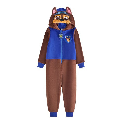 Front - Paw Patrol Childrens/Kids Chase Applique Face All-In-One Nightwear