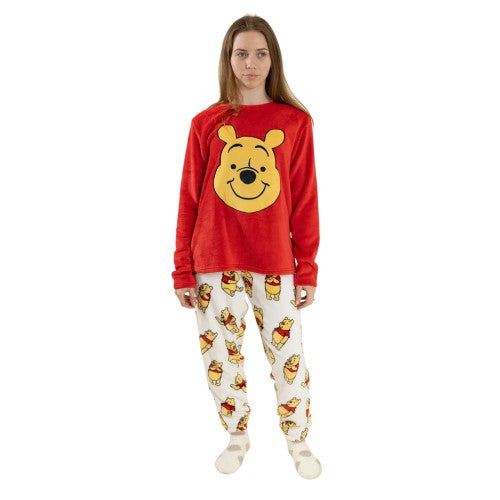 Front - Winnie the Pooh Womens/Ladies Long-Sleeved Long Pyjama Set