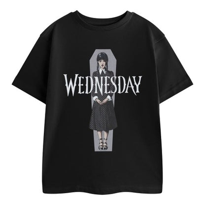 Front - Wednesday Girls Polka Dot Short-Sleeved T-Shirt