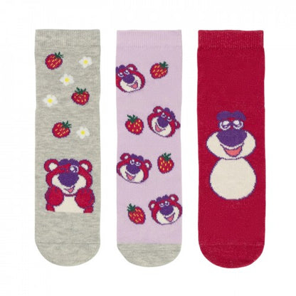 Front - Disney Girls Lotso Toy Story Socks Set (Pack of 3)