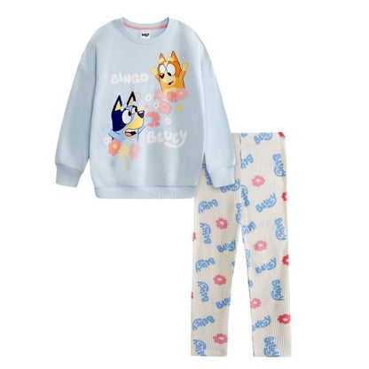 Front - Bluey Girls Bingo Character Sweatshirt & Jogging Bottoms Set