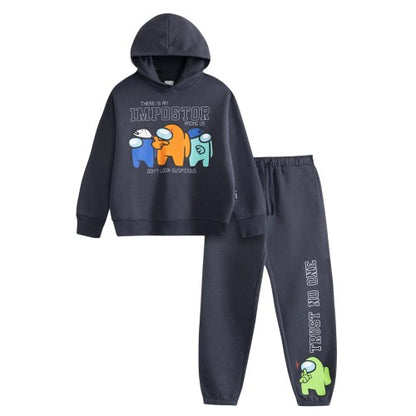 Front - Among Us Boys There Is An Impostor Characters Hoodie And Joggers Set