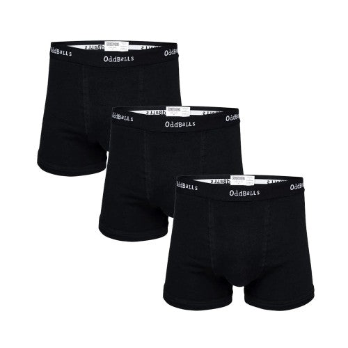 Front - OddBalls Mens Plain Boxer Shorts (Pack Of 3)