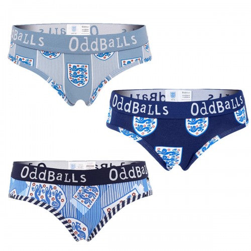 Front - OddBalls Womens/Ladies England FA Briefs (Pack Of 3)