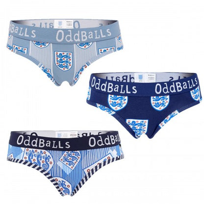 Front - OddBalls Womens/Ladies England FA Briefs (Pack Of 3)