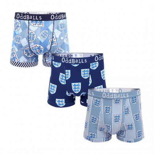 Front - OddBalls Mens England FA Boxer Shorts (Pack Of 3)