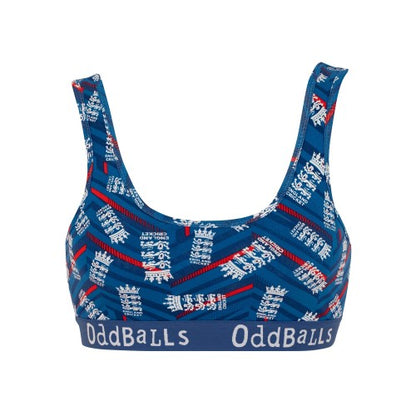 Front - OddBalls Womens/Ladies ODI Inspired England Cricket Bralette