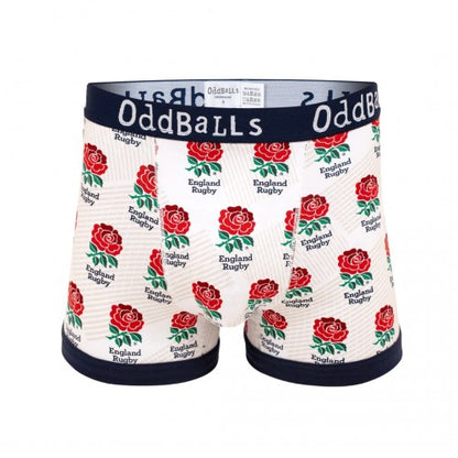 Front - OddBalls Mens Home England Rugby Boxer Shorts