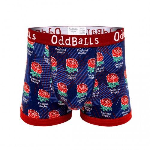 Front - OddBalls Mens Alternate England Rugby Boxer Shorts