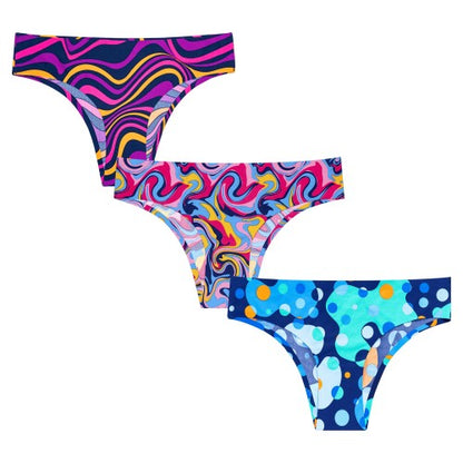 Front - OddBalls Womens/Ladies Delight Assorted Designs Seamless Brazilian Briefs (Pack Of 3)