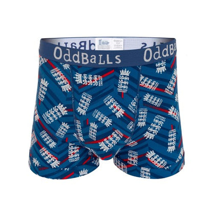 Front - OddBalls Mens ODI Inspired England Cricket Boxer Shorts
