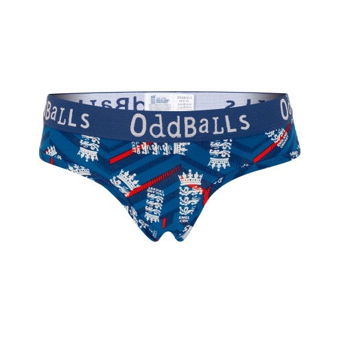 Front - OddBalls Womens/Ladies ODI Inspired England Cricket Briefs