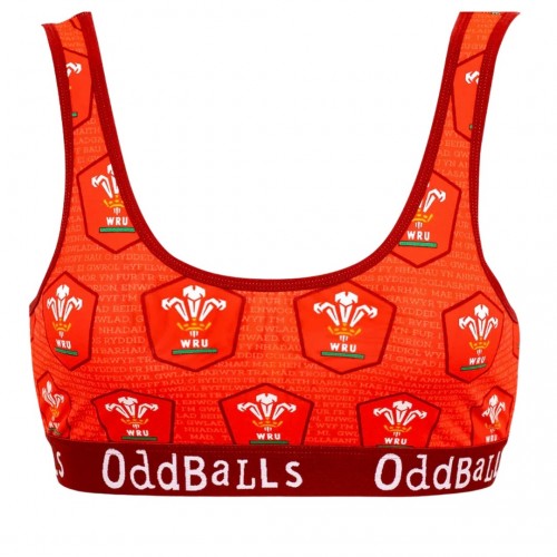 Front - OddBalls Womens/Ladies Home Welsh Rugby Union Bralette