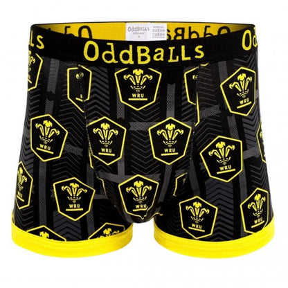 Front - OddBalls Mens Alternate Welsh Rugby Union Boxer Shorts