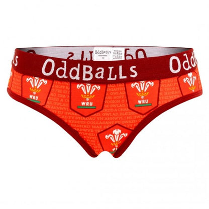 Front - OddBalls Womens/Ladies Home Welsh Rugby Union Briefs