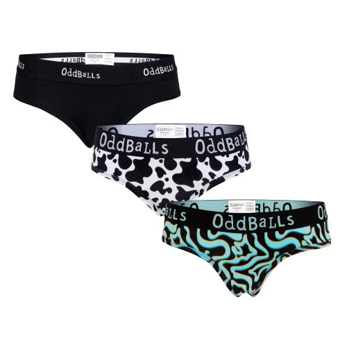 Front - OddBalls Womens/Ladies Classic Plain Briefs (Pack of 3)