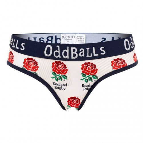 Front - OddBalls Womens/Ladies Home England Rugby Briefs