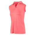Front - Island Green Womens/Ladies Leaf Print Sleeveless Polo Shirt