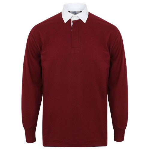 Front - Front Row Long Sleeve Classic Rugby Polo Shirt