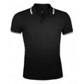 Front - SOLS Mens Pasadena Tipped Short Sleeve Pique Polo Shirt