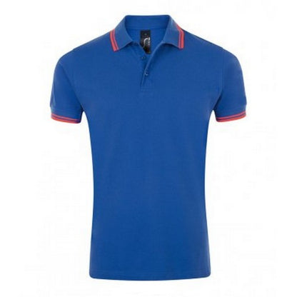 Front - SOLS Mens Pasadena Tipped Short Sleeve Pique Polo Shirt