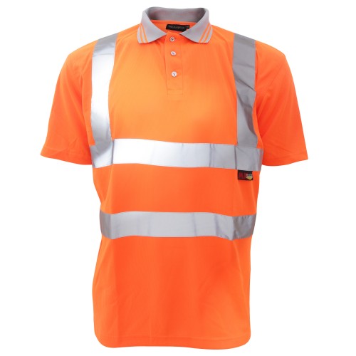 Front - Warrior Mens Daytona Hi-Vis Short Sleeve Polo Shirt