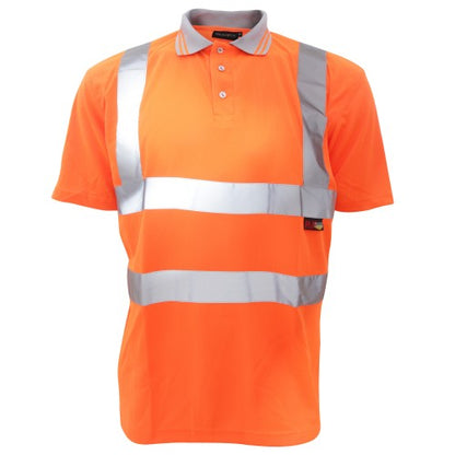 Front - Warrior Mens Daytona Hi-Vis Short Sleeve Polo Shirt