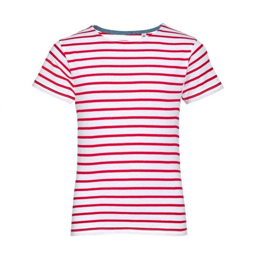 Front - SOLS Childrens/Kids Miles Striped Short Sleeve T-Shirt