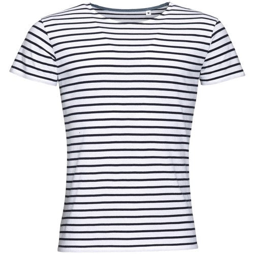 Front - SOLS Mens Miles Striped Short Sleeve T-Shirt