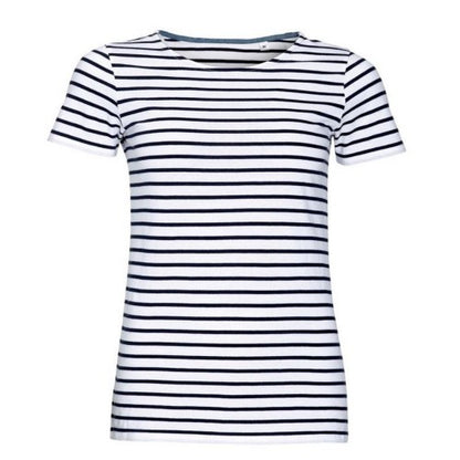 Front - SOLS Womens/Ladies Miles Striped Short Sleeve T-Shirt