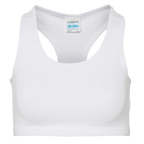 Front - AWDis Just Cool Womens/Ladies Sleeveless Girlie Sports Crop Top