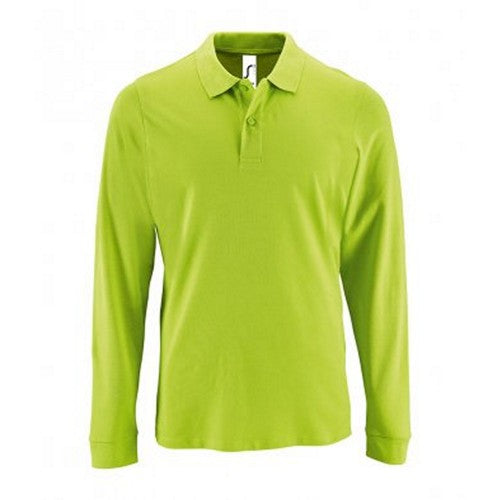 Front - SOLS Mens Perfect Long Sleeve Pique Polo Shirt