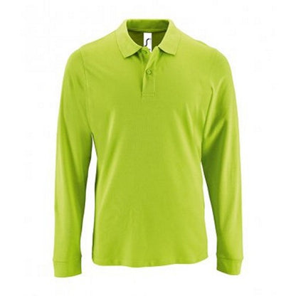 Front - SOLS Mens Perfect Long Sleeve Pique Polo Shirt