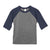 Front - Bella + Canvas Youths 3/4 Sleeve Baseball T-Shirt
