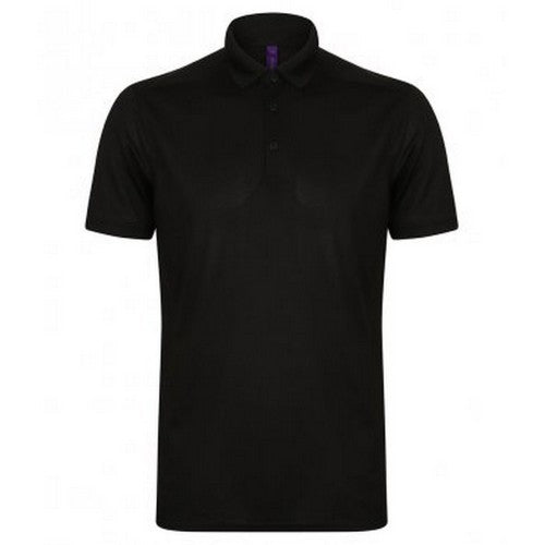 Front - Henbury Mens Stretch Microfine Pique Polo Shirt