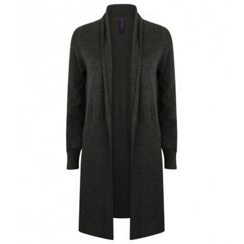 Front - Henbury Womens/Ladies Long Line Open Cardigan