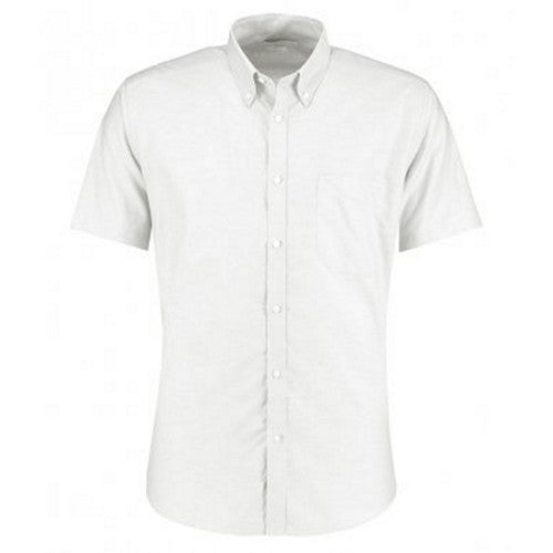 Front - Kustom Kit Mens Slim Fit Short Sleeve Oxford Shirt