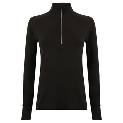 Front - Tombo Womens/Ladies Long Sleeve Zip Neck Performance Top