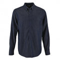 Front - SOLS Mens Barry Long Sleeve Denim Shirt