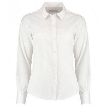 Front - Kustom Kit Womens/Ladies Long Sleeve Tailored Poplin Shirt