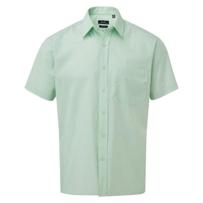 Front - Premier Mens Short Sleeve Poplin Shirt