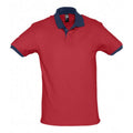 Front - SOLS Prince Unisex Contrast Pique Short Sleeve Cotton Polo Shirt