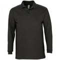 Front - SOLS Mens Winter II Long Sleeve Pique Cotton Polo Shirt