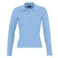 Front - SOLS Womens/Ladies Podium Long Sleeve Pique Cotton Polo Shirt